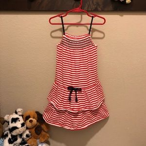 Red & Whited Striped Sun Dress
